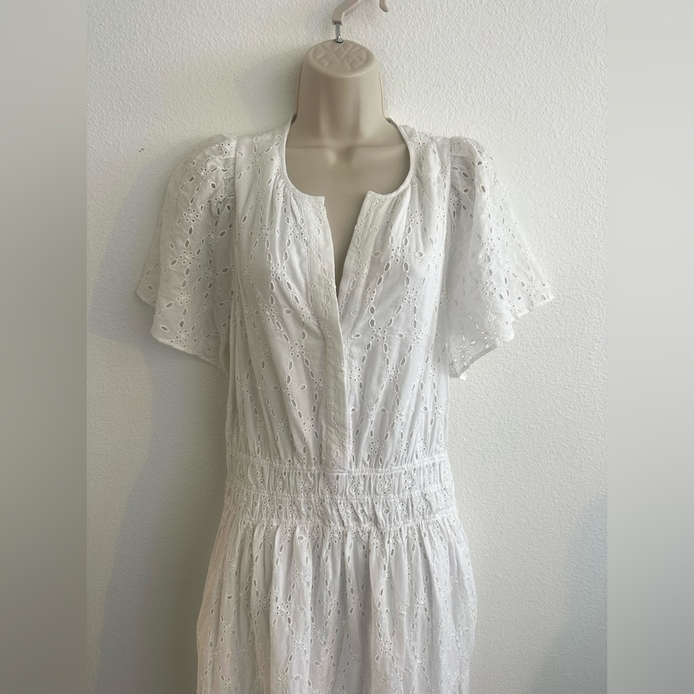 Anthropologie White Eyelet Maxi Dress - Picture 4 of 10